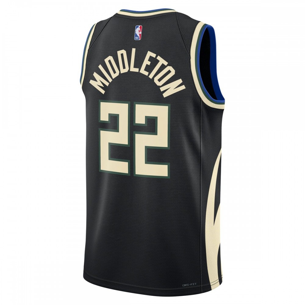 Khris Middleton Milwaukee Bucks Jordan Brand 2022/23 Statement Edition Swingman Jersey - Black-Pro Kit Vault | Brand New 26/27 Sports Jerseys